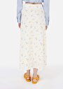 thumb-Afficher les détails de Jupe Blanc Midi Skirt Floraison Uni Mdi Femme