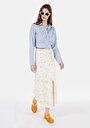 thumb-Afficher les détails de Jupe Blanc Midi Skirt Floraison Uni Mdi Femme