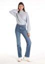 thumb-Afficher les détails de 792 Mila Pantalon Bleu Slim Straight Leg  En  Regular Fit Femme