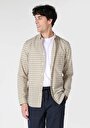thumb-Afficher les détails de Chemise À Manches Longues Jaune Slim Fit Plaid Oxford Homme