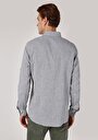 thumb-Afficher les détails de Chemise À Manches Longues Kaki Regular Fit Droit Lin Homme