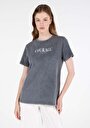 thumb-Afficher les détails de T-shirt À Manches Courtes Anthracite Regular Fit Imprimé Femme