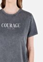thumb-Afficher les détails de T-shirt À Manches Courtes Anthracite Regular Fit Imprimé Femme