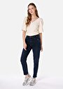 thumb-Afficher les détails de 896  Maria Pantalon Bleu Foncé Tapered Leg  En  Mom Fit Femme