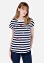 thumb-Afficher les détails de T-shirt À Manches Courtes Marine Regular Fit Rayé Femme