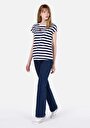 thumb-Afficher les détails de T-shirt À Manches Courtes Marine Regular Fit Rayé Femme