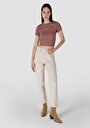 thumb-Afficher les détails de Pantalon Beige Wide Leg  En  Regular Fit Femme
