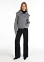 thumb-Afficher les détails de Cardigan Tricot Gris Regular Fit Femme