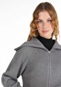 thumb-Afficher les détails de Cardigan Tricot Gris Regular Fit Femme