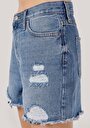 thumb-Afficher les détails de Short Bleu Mom Fit Femme