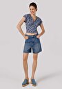 thumb-Afficher les détails de Short Bleu Regular Fit Femme
