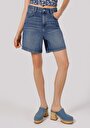 thumb-Afficher les détails de Short Bleu Regular Fit Femme