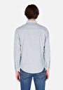thumb-Afficher les détails de Chemise À Manches Longues Vert Slim Fit Rayé Popeline Homme