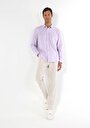 thumb-Afficher les détails de Chemise À Manches Longues Violet Comfort Fit   Homme