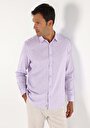 thumb-Afficher les détails de Chemise À Manches Longues Violet Comfort Fit   Homme