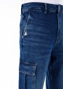 thumb-Afficher les détails de 071 Willy Pantalon Bleu Crop Leg Medium Rise En Jean Carrot Cargo Homme