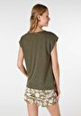 thumb-Afficher les détails de T-shirt À Manches Courtes Kaki Regular Fit  Femme