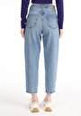 thumb-Afficher les détails de 851 Orya Pantalon Bleu Tapered Leg High Rise En  Barrel Fit Femme