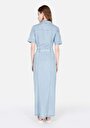thumb-Afficher les détails de Robe Blanc Slim Fit Manches Courtes Normale Jean Femme