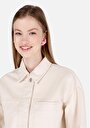 thumb-Afficher les détails de Veste De Blazer Blanc Oversize Fit Manches Longues  Femme