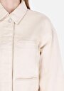 thumb-Afficher les détails de Veste De Blazer Blanc Oversize Fit Manches Longues  Femme