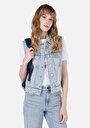 thumb-Afficher les détails de Gilet Bleu Regular Fit Femme