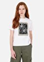 thumb-Afficher les détails de T-shirt À Manches Courtes Blanc Regular Fit Imprimé Femme