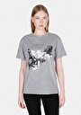 thumb-Afficher les détails de T-shirt À Manches Courtes Gris Regular Fit Imprimé Femme