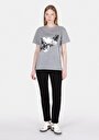 thumb-Afficher les détails de T-shirt À Manches Courtes Gris Regular Fit Imprimé Femme