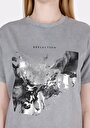 thumb-Afficher les détails de T-shirt À Manches Courtes Gris Regular Fit Imprimé Femme