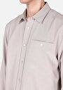 thumb-Afficher les détails de Chemise À Manches Longues Beige Regular Fit Droit Polyester Homme