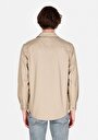 thumb-Afficher les détails de Chemise À Manches Longues Beige Comfort Fit Droit Gabardine Homme