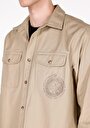 thumb-Afficher les détails de Chemise À Manches Longues Beige Comfort Fit Droit Gabardine Homme