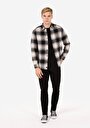 thumb-Afficher les détails de Chemise À Manches Longues Noir Regular Fit Plaid Gabardine Homme