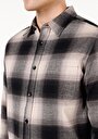 thumb-Afficher les détails de Chemise À Manches Longues Noir Regular Fit Plaid Gabardine Homme