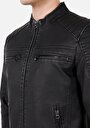 thumb-Afficher les détails de Veste Pu Anthracite   Slim Fit Homme