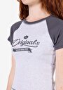 thumb-Afficher les détails de T-shirt À Manches Courtes Gris Slim Fit Imprimé Femme