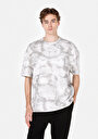 thumb-Afficher les détails de T-shirt À Manches Courtes Gris Oversize Fit Imprimé Homme