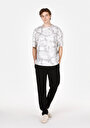 thumb-Afficher les détails de T-shirt À Manches Courtes Gris Oversize Fit Imprimé Homme