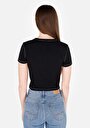 thumb-Afficher les détails de T-shirt À Manches Courtes Noir Slim Fit Imprimé Femme