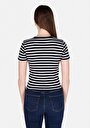 thumb-Afficher les détails de T-shirt À Manches Courtes Marine Slim Fit Rayé Femme