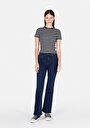thumb-Afficher les détails de T-shirt À Manches Courtes Marine Slim Fit Rayé Femme
