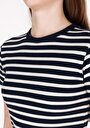 thumb-Afficher les détails de T-shirt À Manches Courtes Marine Slim Fit Rayé Femme