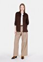thumb-Afficher les détails de Chemise À Manches Longues Marron Regular Fit Droit Sergé Femme