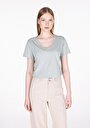 thumb-Afficher les détails de T-shirt À Manches Courtes Vert Regular Fit Droit Femme