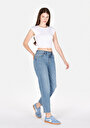 thumb-Afficher les détails de 884 Lauren Pantalon    En Jean Straight Fit Femme