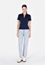 thumb-Afficher les détails de T-shirt À Manches Courtes Marine Slim Fit Droit Femme