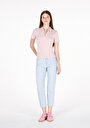 thumb-Afficher les détails de T-shirt À Manches Courtes Rose Slim Fit Droit Femme