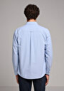 thumb-Afficher les détails de Chemise À Manches Longues Bleu Regular Fit Droit Oxford Homme