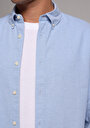 thumb-Afficher les détails de Chemise À Manches Longues Bleu Regular Fit Droit Oxford Homme